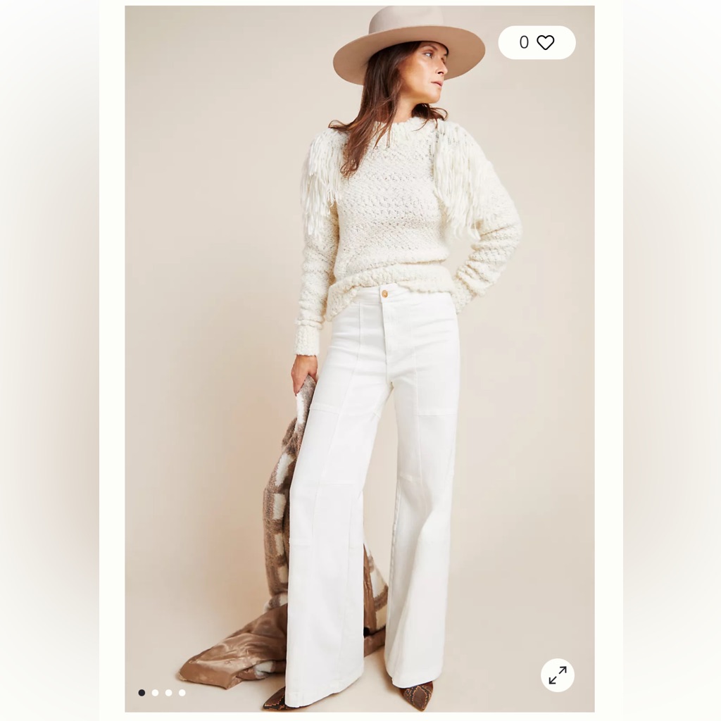 Pilcro And The Letterpress White Wide-Leg Jeans